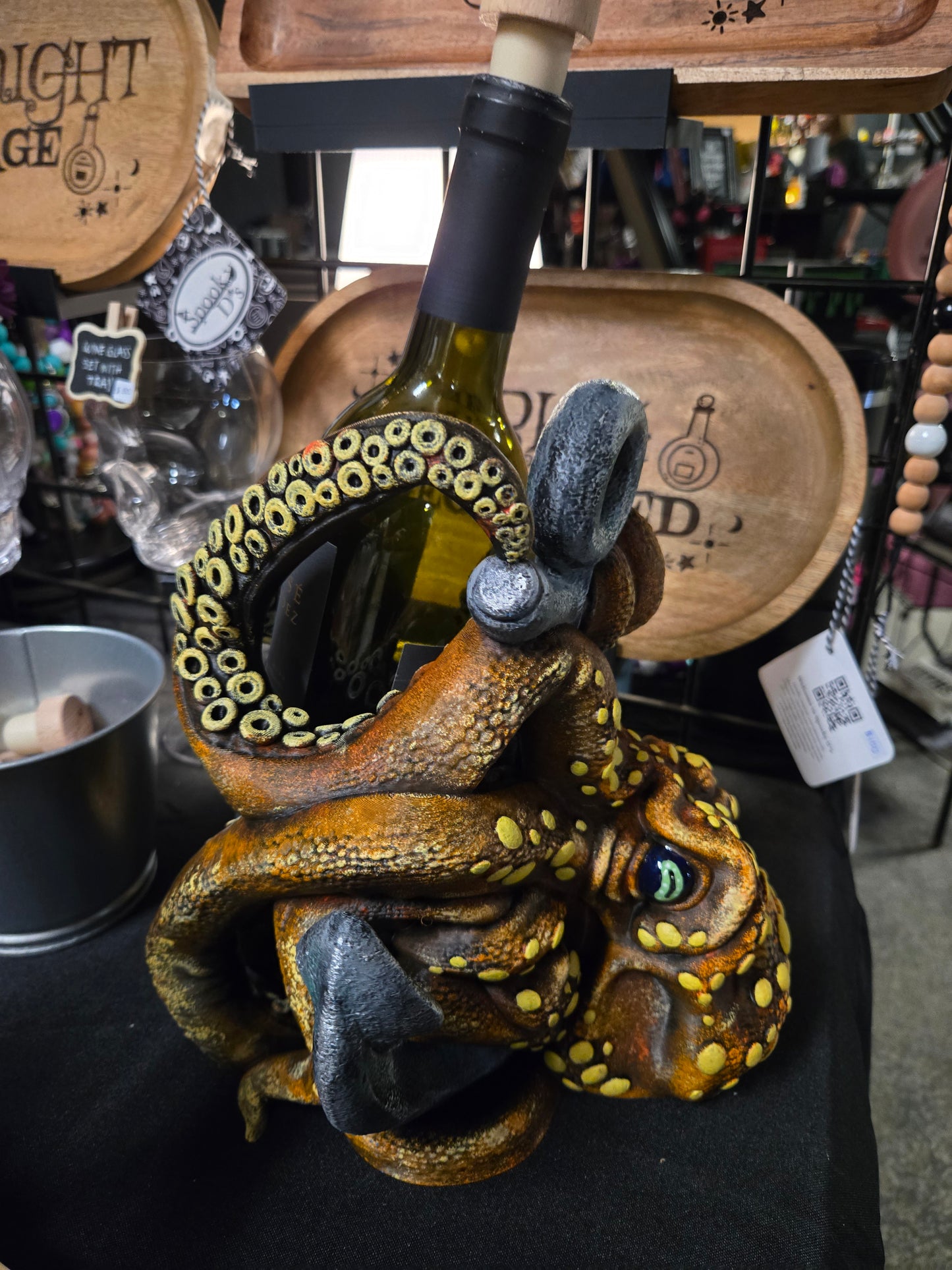 Spotted Octopus With Anchor Wine Bottle Holder Oil and Vinegar Bottle Holder Vase Holder