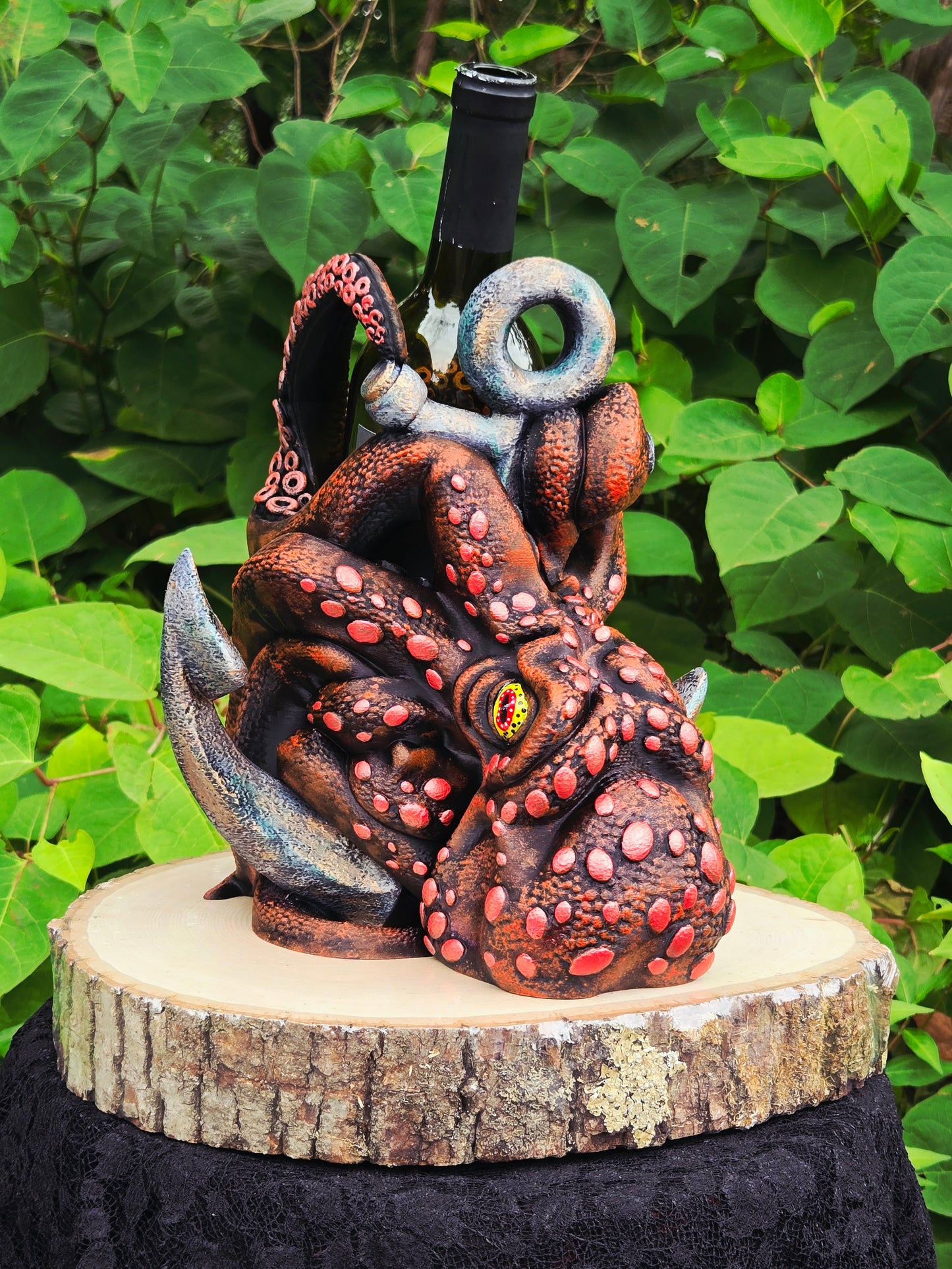 Spotted Octopus With Anchor Wine Bottle Holder Oil and Vinegar Bottle Holder Vase Holder