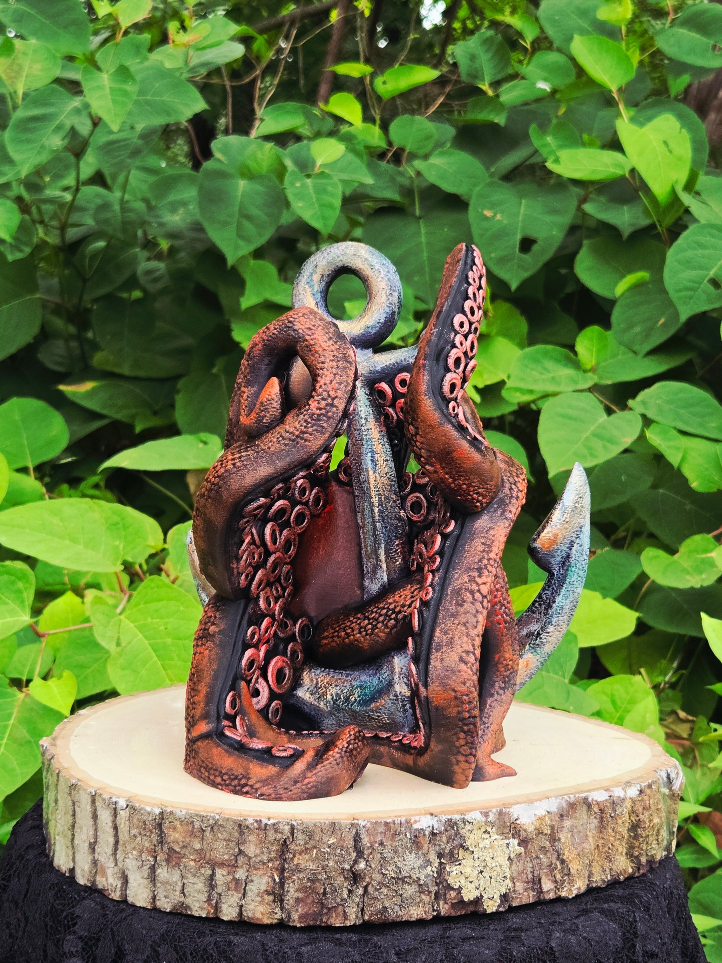 Spotted Octopus With Anchor Wine Bottle Holder Oil and Vinegar Bottle Holder Vase Holder