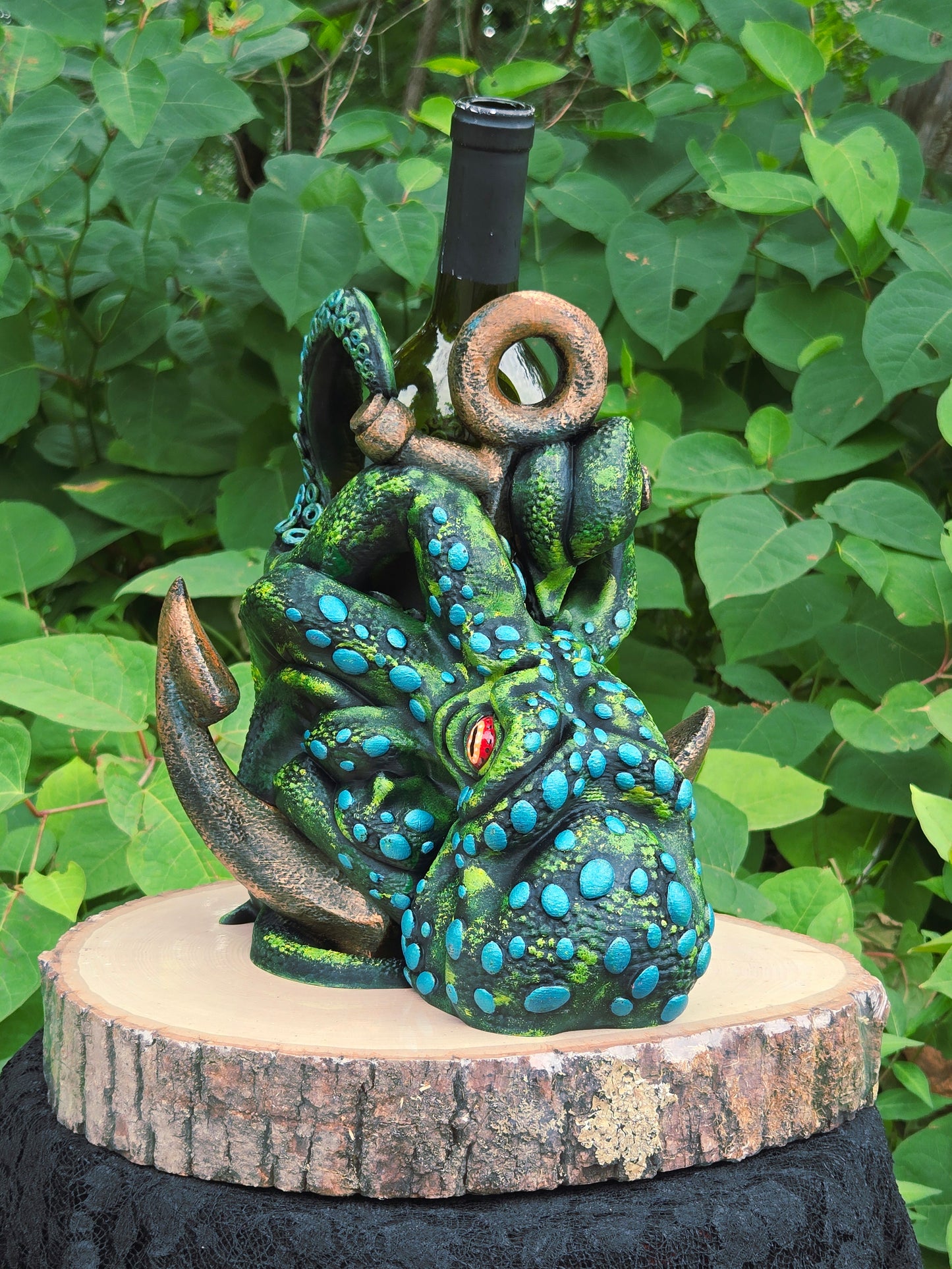Spotted Octopus With Anchor Wine Bottle Holder Oil and Vinegar Bottle Holder Vase Holder