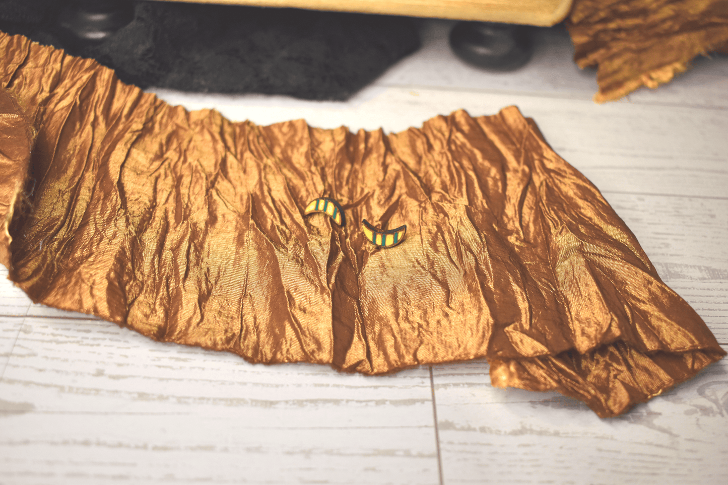 Striped Crescent Moon Earring